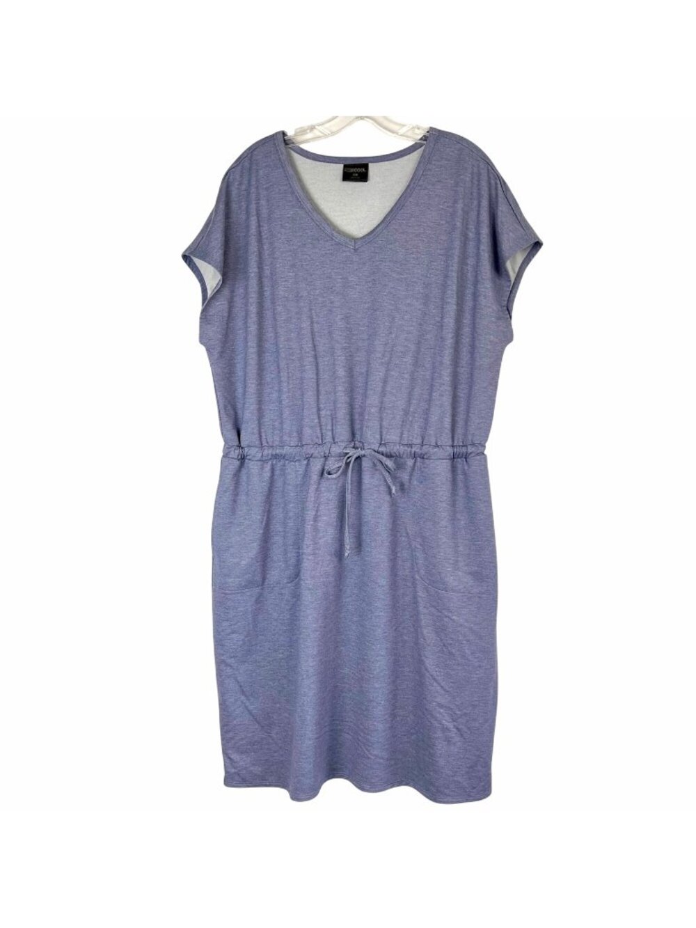 32 Degrees Cool Soft Lux Womens XL Dress Blue V-Neck Pockets Drawstring NWOT